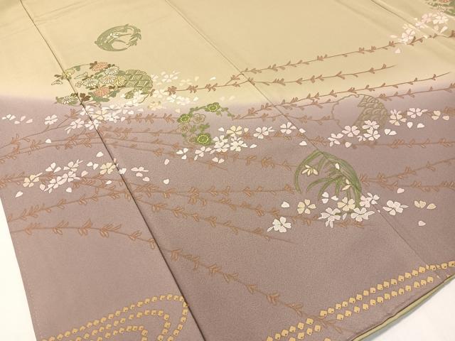 平和屋着物●訪問着　草花丸文　暈し染め　正絹　逸品　CABC9979vp
