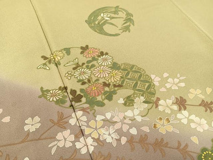 平和屋着物●訪問着　草花丸文　暈し染め　正絹　逸品　CABC9979vp