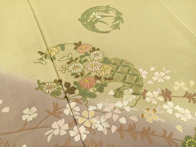 平和屋着物●訪問着　草花丸文　暈し染め　正絹　逸品　CABC9979vp