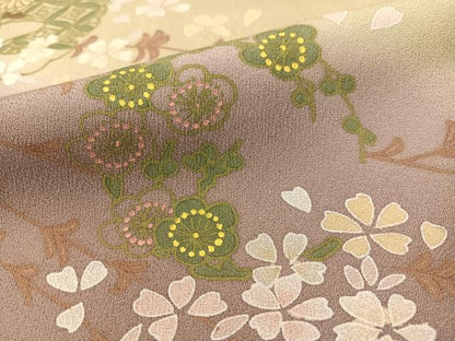 平和屋着物●訪問着　草花丸文　暈し染め　正絹　逸品　CABC9979vp