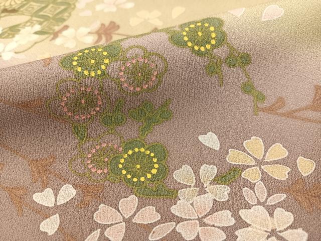 平和屋着物●訪問着　草花丸文　暈し染め　正絹　逸品　CABC9979vp