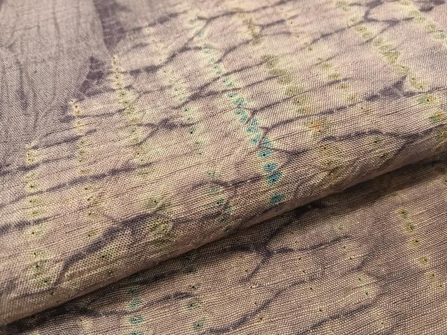 平和屋着物●上質な紬　総絞り　杢目絞り　正絹　逸品　CABC9985vp