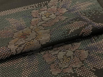平和屋着物●本場大島紬　9マルキ　地空き　色紙重ね花文　正絹　逸品　未使用　CABC9987vp