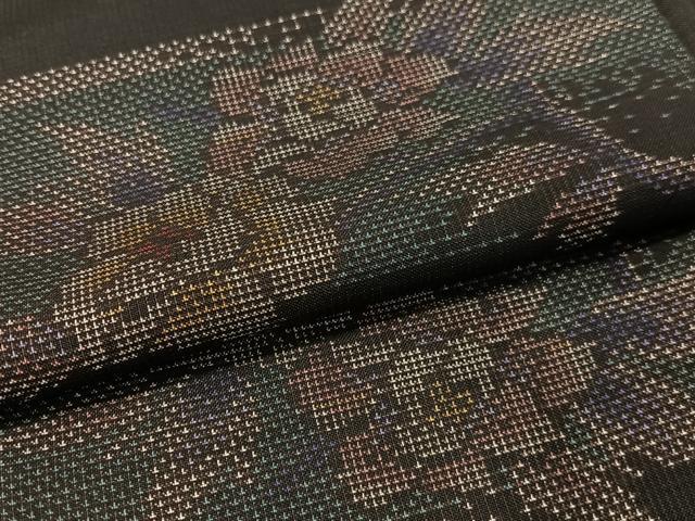 平和屋着物●本場大島紬　9マルキ　地空き　色紙重ね花文　正絹　逸品　未使用　CABC9987vp