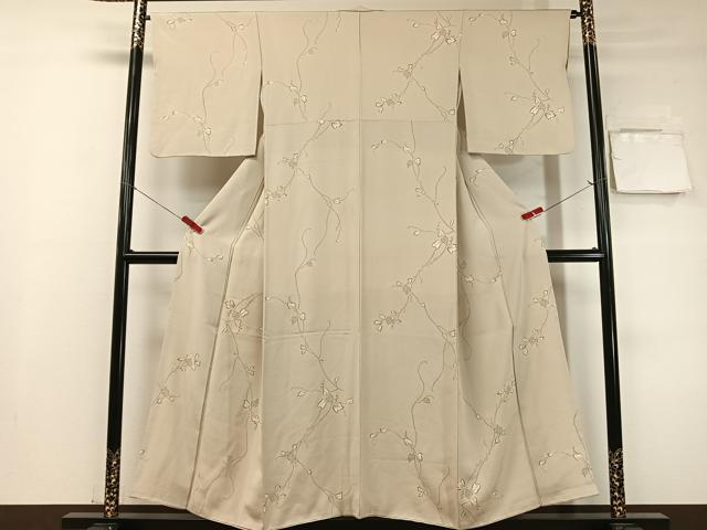 平和屋着物●上質な小紋　葡萄蔦の葉文　金彩　正絹　逸品　CABC9989vp