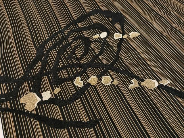 平和屋着物●中国三大刺繍　総相良刺繍　訪問着　作家物　吉祥文様　黒地　金糸　正絹　逸品　CABC9990vp