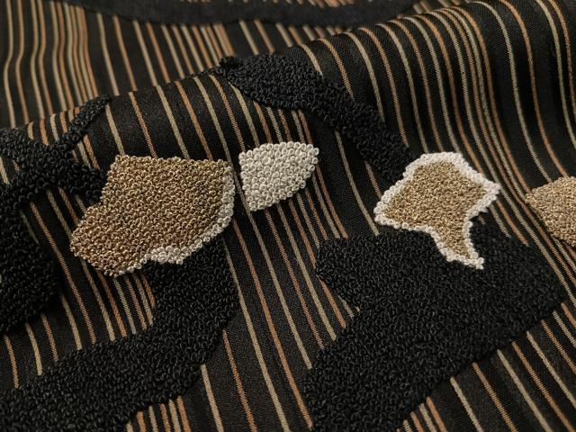 平和屋着物●中国三大刺繍　総相良刺繍　訪問着　作家物　吉祥文様　黒地　金糸　正絹　逸品　CABC9990vp