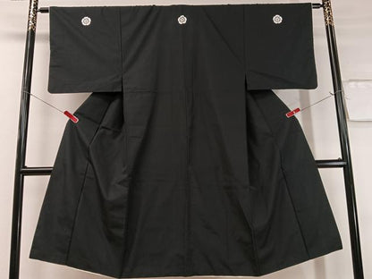 平和屋着物●男性　黒紋付　胴抜き仕立て　CABC9994vp