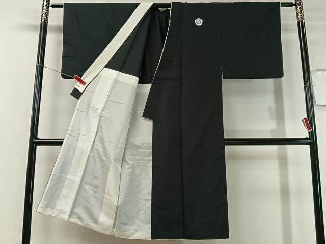 平和屋着物●男性　黒紋付　胴抜き仕立て　CABC9994vp