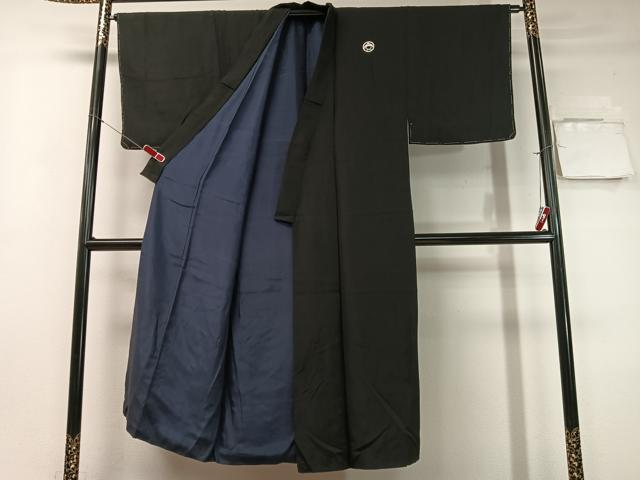 平和屋着物●男性　黒紋付　正絹　逸品　未使用　CABC9995vp