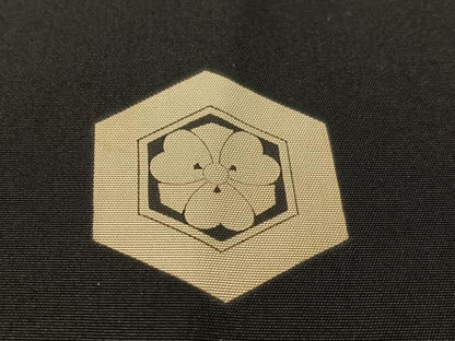 平和屋着物●男性　黒紋付　正絹　逸品　CABC9997vp