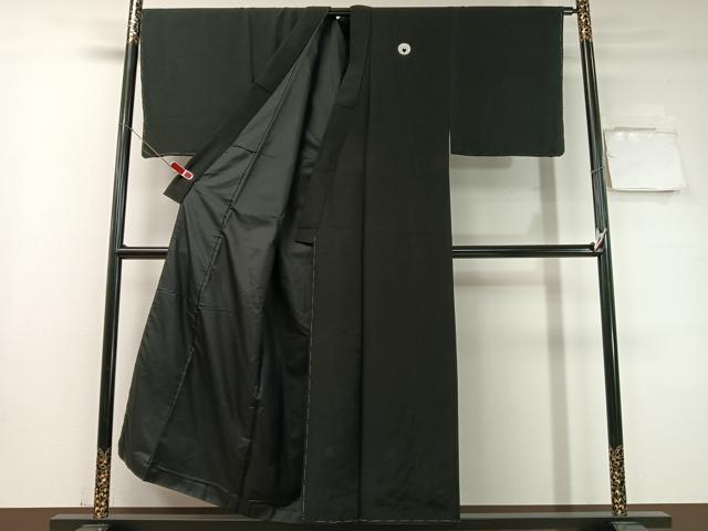 平和屋着物●男性　黒紋付　正絹　逸品　未使用　CABC9998vp