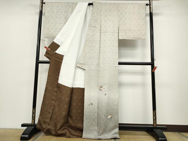 平和屋着物●豪華色留袖 総絞り 刺繍 草花丸文 暈し染め 金糸 正絹 逸品 未使用 CABD0001ut