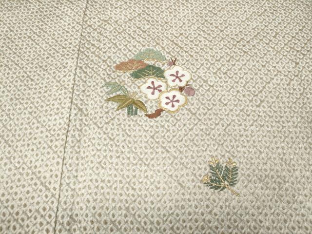 平和屋着物●豪華色留袖 総絞り 刺繍 草花丸文 暈し染め 金糸 正絹 逸品 未使用 CABD0001ut
