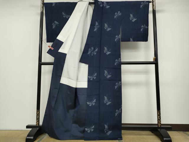 平和屋着物●上質な紬 舞蝶文 正絹 逸品 CABD0003ut