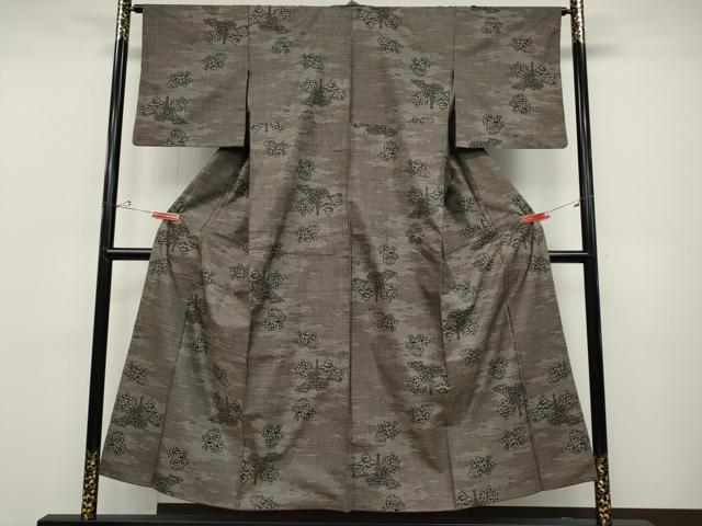 平和屋着物●本場大島紬 9マルキ 風景草花文 正絹 逸品 CABD0004ut