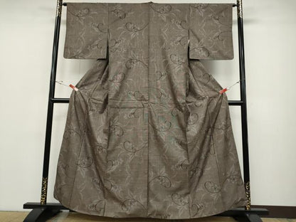 平和屋着物●本場大島紬 9マルキ 花唐草文 正絹 逸品 CABD0005ut