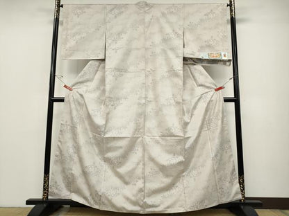 平和屋着物●本場大島紬 白大島 舞花文 大島紬美幸謹製 さが美扱い 証紙付き 正絹 逸品 CABD0009ut