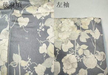 平和屋着物●上質な小紋 蔦の葉花文 銀彩 正絹 逸品 CABD0012ut