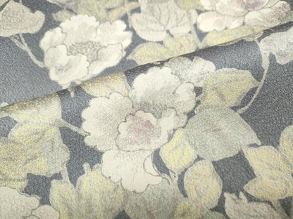 平和屋着物●上質な小紋 蔦の葉花文 銀彩 正絹 逸品 CABD0012ut