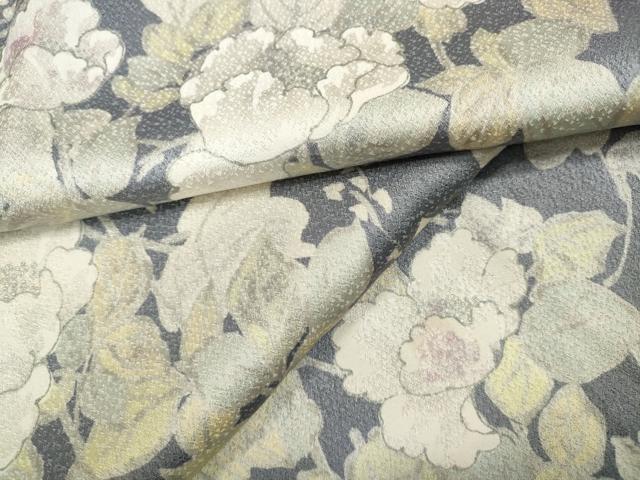 平和屋着物●上質な小紋 蔦の葉花文 銀彩 正絹 逸品 CABD0012ut