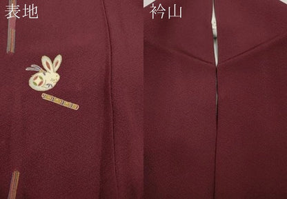 平和屋着物●上質な小紋 横笛 コマ 打ち出の小槌 絵馬 兎 金彩 正絹 逸品 CABD0013ut