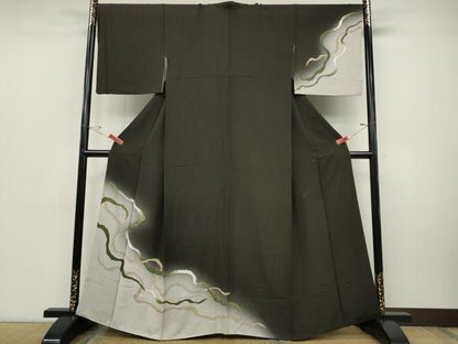 平和屋着物●訪問着 道長文 暈し染め 金彩 正絹 逸品 CABD0015ut
