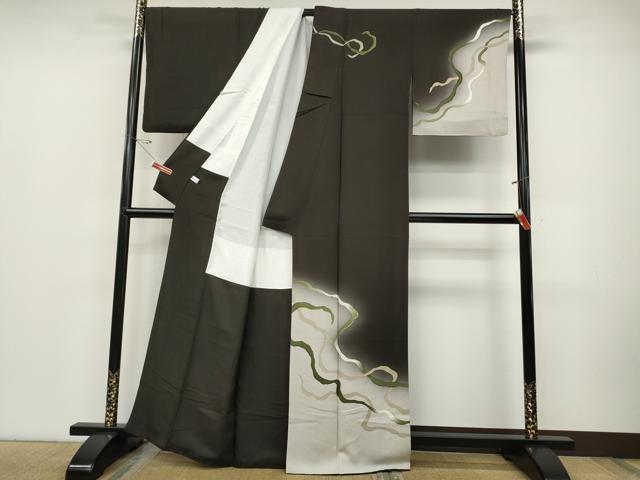 平和屋着物●訪問着 道長文 暈し染め 金彩 正絹 逸品 CABD0015ut