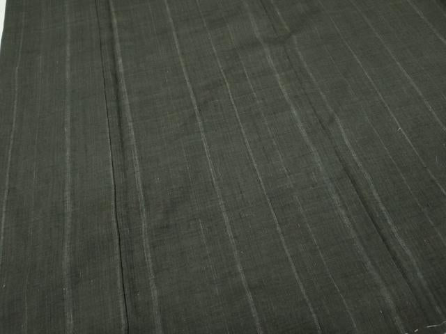 平和屋着物●本場結城紬 重要無形文化財 縞 正絹 逸品 CABD0019ut