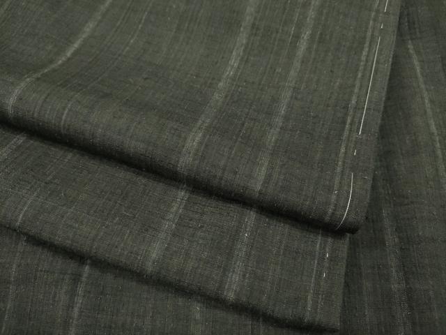 平和屋着物●本場結城紬 重要無形文化財 縞 正絹 逸品 CABD0019ut