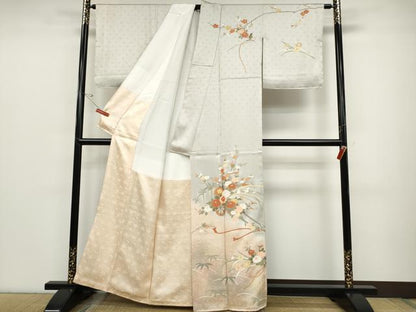 平和屋着物●訪問着 花車文 暈し染め 金彩 正絹 逸品 CABD0023ut