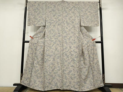 平和屋着物●上質な小紋 瓦文 やまと誂製 正絹 逸品 未使用 CABD0024ut