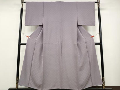 平和屋着物●上質な色無地 花束地紋 紅藤色 正絹 逸品 CABD0025ut