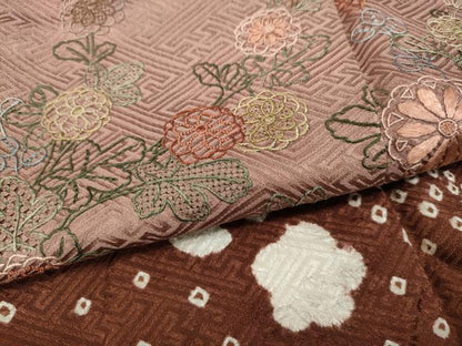 平和屋着物●中国三大刺繍 スワトウ刺繍 訪問着 絞り 刺繍 道長花文 正絹 逸品 CABD0026ut