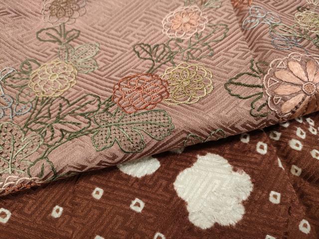 平和屋着物●中国三大刺繍 スワトウ刺繍 訪問着 絞り 刺繍 道長花文 正絹 逸品 CABD0026ut