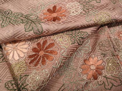 平和屋着物●中国三大刺繍 スワトウ刺繍 訪問着 絞り 刺繍 道長花文 正絹 逸品 CABD0026ut