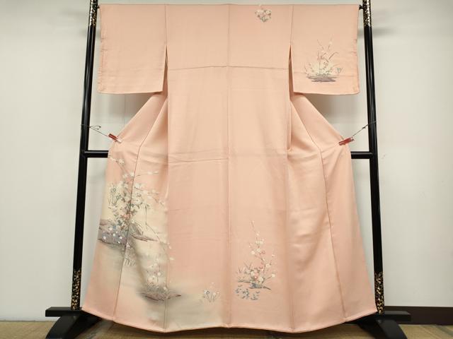 平和屋着物●訪問着 枝花文 暈し染め 金彩 正絹 逸品 未使用 CABD0028ut