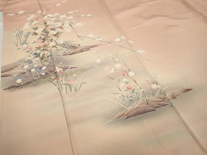 平和屋着物●訪問着 枝花文 暈し染め 金彩 正絹 逸品 未使用 CABD0028ut