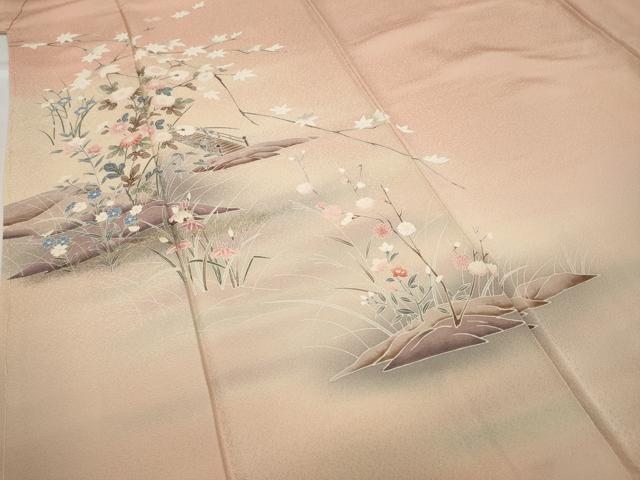 平和屋着物●訪問着 枝花文 暈し染め 金彩 正絹 逸品 未使用 CABD0028ut