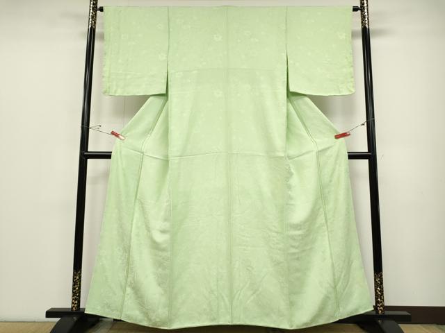 平和屋着物●上質な色無地 草花地紋 夏虫色 正絹 逸品 CABD0030ut