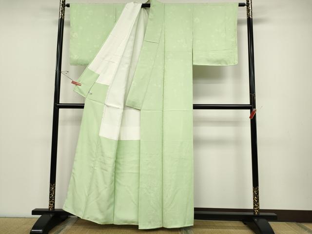 平和屋着物●上質な色無地 草花地紋 夏虫色 正絹 逸品 CABD0030ut
