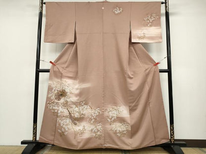 平和屋着物●訪問着 鼓横笛花文 金彩 正絹 逸品 CABD0031ut