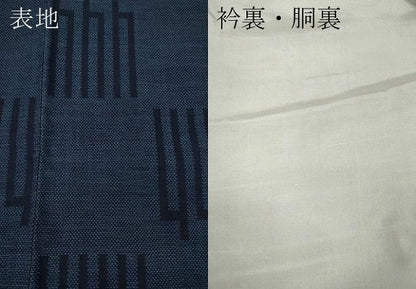 平和屋着物●綿薩摩 幾何学文 木綿 逸品 CABD0032ut