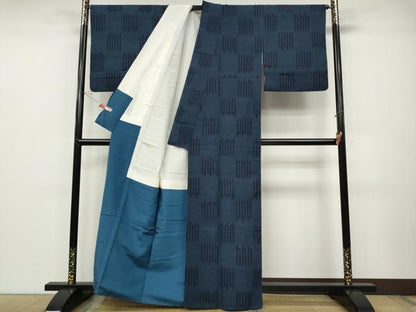 平和屋着物●綿薩摩 幾何学文 木綿 逸品 CABD0032ut
