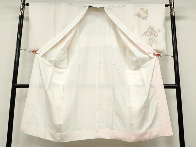 平和屋着物●長襦袢 袷 色紙草花文 暈し染め 半衿刺繍 正絹 逸品 CABD0033ut
