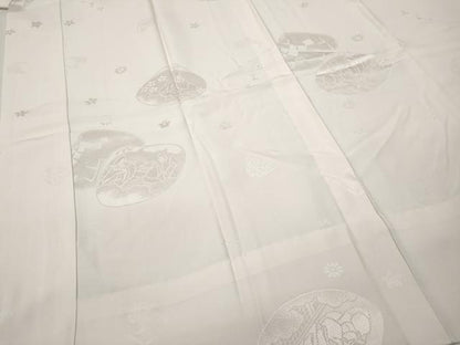平和屋着物●長襦袢 無双仕立て 貝合わせ人物地紋 正絹 逸品 CABD0034ut
