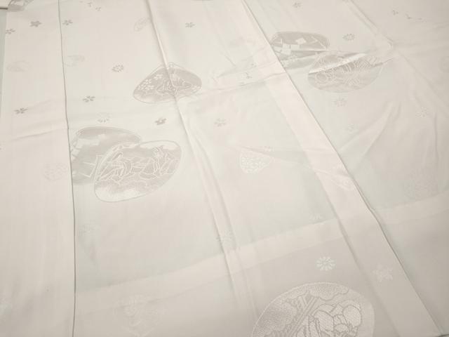 平和屋着物●長襦袢 無双仕立て 貝合わせ人物地紋 正絹 逸品 CABD0034ut