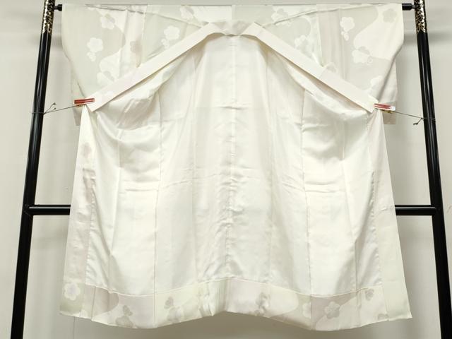 平和屋着物●長襦袢 袷 よろけ縞舞梅地紋 暈し染め 正絹 逸品 CABD0035ut
