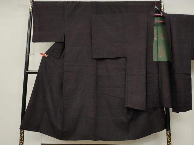 平和屋着物●男性 紬 アンサンブル 霞文 羽織紐付き 正絹 逸品 CABD0038ut