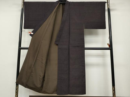 平和屋着物●男性 紬 アンサンブル 霞文 羽織紐付き 正絹 逸品 CABD0038ut
